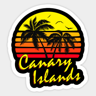 Canary Islands Retro Sunset Sticker